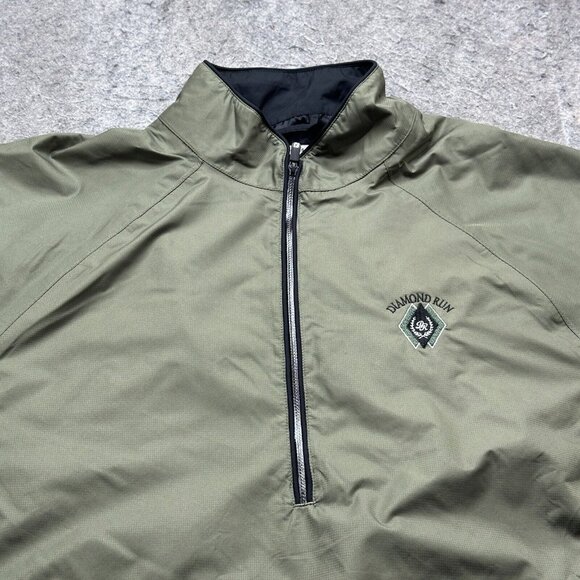 FootJoy DryJoys 1/2 Zip Pullover Windbreaker Jacket Men L Green Diamond Run - Picture 1 of 15